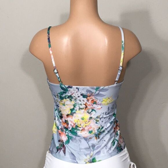 BECCA faux wrap floral tankini top. New - Picture 5 of 10